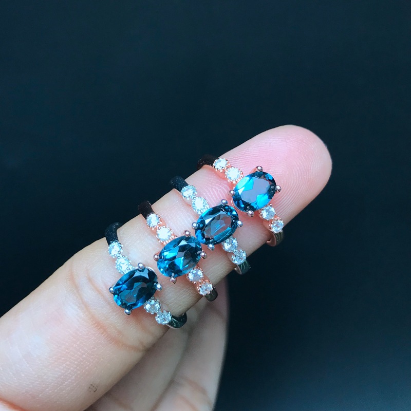 natural london blue topaz ring Style 4