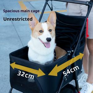 सर्वश्रेष्ठ वाटरप्रूफ समायोज्य आरामदायक 4-पहिया पालतू कुत्ते के लिए फोल्डेबल हल्के निर्माण भंडारण टोकरी - Product Image 4