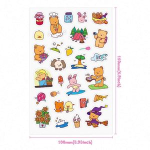 50 <b>Cute</b> Little <b>Bear</b> Sticker Set with Laser Flash Film Spiral for Children's Coloring Book - Product Image 4