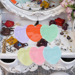 Macaron Heart Ziplock <b>Plastic</b> <b>Bag</b> <b>Resealable</b> Packaging Pouch for Jewelry Gift/ - Product Image 3