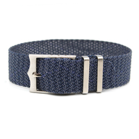 Bracelet de montre Perlon 1 pièce réglable de haute qualité à passage unique 18mm 20mm 22mm Bracelet de montre en nylon de luxe à boucle en acier inoxydable