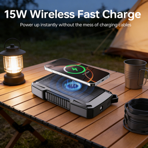 Batterie externe 65W 50000mAh à charge rapide <span class=keywords><strong>pour</strong></span> ordinateur portable, <span class=keywords><strong>chargeur</strong></span> <span class=keywords><strong>solaire</strong></span> nouvelle génération avec station sans fil et sirène de sécurité d'urgence - Product Image 5