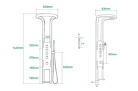 2025 Grande Vente Salle de Bain Laiton Cascade Pluie Ensemble de Douche Panneau Mural Multifonctionnel SPA Douche Système LED