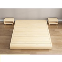 Lit en Bois Massif de Style Nordique sur Mesure, Lit Moderne Simple en Chêne de Taille King et Queen