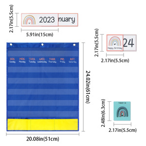 Fabric Calendar Board Horizontal Rectangle Time Management Back To School Modern Design Single Piece Package - Product Image 5