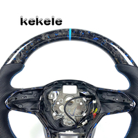 Volante de Fibra de Carbono Forjado Azul para Volkswagen MK7, Compatible con GTI MK5 MK6 MK8 Golf 2015 2016 2017 2018 2019, Personalizable
