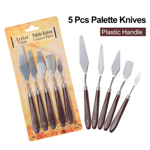 Bomeijia trực tiếp bán 5 miếng Palette Knife Set thép không gỉ sơn dầu màu <span class=keywords><strong>scraper</strong></span> - Product Image 6