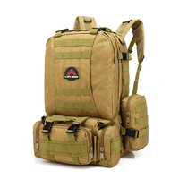Haute densité 900D Oxford étanche kaki sac à dos tactique doublure en Polyester fermeture à glissière cadre interne pour les Sports de plein air