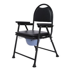 <b>Commode</b> Chair Portable <b>Folding</b> Toilet For Elderly And Pregnant Women With Removable Pail And Armrests - Product Image 3