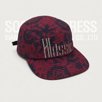 Topi Camping Soochic Sporty Snapback Bordir Custom Poliester Full Print 5 Panel Terstruktur dengan Gesper Plastik untuk Dewasa Outdoor