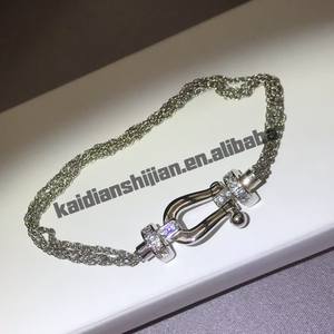 Classic Beaded Zircon Charm <b>Bracelet</b> Children's Men Women Rose Gold Plated Sterling Silver <b>Horseshoe</b> Chain Buckle Jewelry - Product Image 4