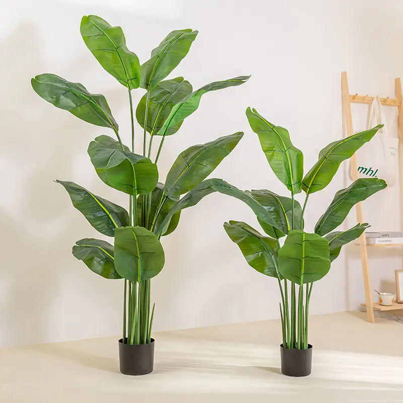 Nova Chegada Falso Viajante Artificial Banana Tree Indoor Home Decoração Plantas Simuladas Plástico Artificial Bonsai Árvore