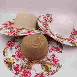 หมวกสานปีกกว้างพับได้สำหรับผู้หญิง ลายพิมพ์โลโก้ ประดับโบว์  หมวกกันแดดฤดูร้อน ปี 2024 - Product Image 5
