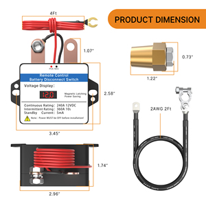 240A 12VDC Interruptores Relé de enganche magnético con <span class=keywords><strong>control</strong></span> remoto Batería Interruptor desconectado Potencia LED Pantalla digital - Product Image 2