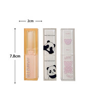 Diseño popular, patrón de Panda chino, tubo de lápiz labial cuadrado de dos pisos, contenedor de bálsamo labial con tubo de lápiz labial personalizado