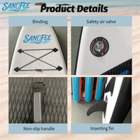 Planche de paddle gonflable électrique de style planche de surf 10'6'' en PVC Drop Stitch de 15 cm d'épaisseur, étanche, écologique pour enfants