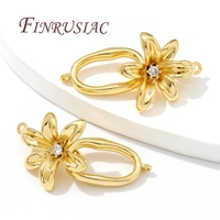 Connecteurs plaqués or 18 carats pour bijoux attaches bracelets fermoirs en forme de fleurs accessoires couture bricolage perles de zircon perles