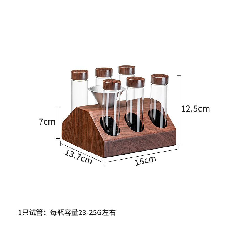 6-hole base [wood grain steel] 6 test tubes FC-106