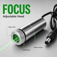 Module laser vert ZhonNa 520nm 5mW focalisable, point, ligne, croix, tête DC 3V-5V, outils et instruments, équipement de mesure, accessoires