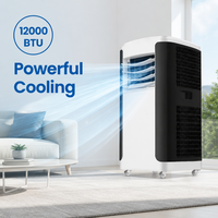 Climatiseur électrique portable Airwens 12000 BTU, refroidissement silencieux, économie d'énergie, usage domestique, roues mobiles universelles, télécommande