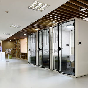 可移动声学办公吊舱隔音办公电话亭私人工作吊舱最多2个座位，带家具办公亭 - Product Image 2