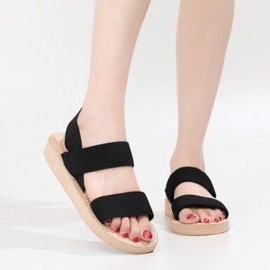 Sandales à talons hauts noires unies pour femmes, accessoires de mode, chaussures à semelle souple antidérapantes et résistantes à l'usure avec ceinture, vente en gros - Product Image 3
