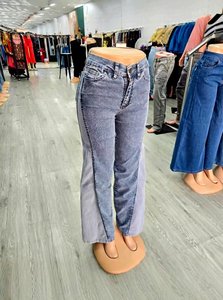 Jeans a Zampa d'Elefante <span class=keywords><strong>Bianchi</strong></span> con Stampa Leopardata da Donna, Vita Alta, <span class=keywords><strong>Pantaloni</strong></span> in Denim Casual per Feste - Product Image 3