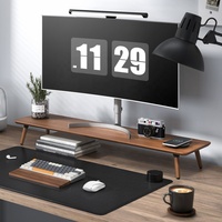 Monitor de madera para ordenador portátil, soporte elevador con pies en ángulo para muebles de oficina y hogar, pantalla de 13 "~ 32"