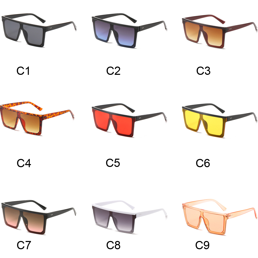 Square Big Sunglasses Women Thick Frame Flat Top Mirrored  display picture 1