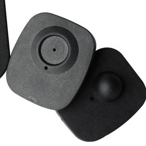 100 pièces d'étiquettes antivol rigides EAS RF 8,2 MHz 48*42 mm en ABS noir avec broche pour magasin de vêtements - Product Image 6