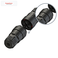 Conector Redondo Macho IP68 de 4 Pines, 17.5A 450V CA, con Abrazadera de Tornillo para Iluminación LED de Calle