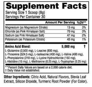 BCAA + EAA Aminoácidos Electrolitos en polvo, BCAAs + L-Glutamina, Keto, Hidratación y Mezcla de bebidas de recuperación muscular después del entrenamiento, - Product Image 3