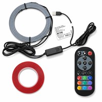 Kit de Tiras de Luz Ambiental LED RGB para Auto, Negro, 5W, USB, Iluminación Interior con Control Remoto, DIY