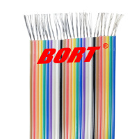 Kabel Listrik UL2444 Flat Rainbow PVC Berlapis Kawat Tembaga Berlapis Timah