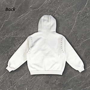 Sudadera con Capucha de Alta Calidad, Estilo Urbano, con Logotipo Personalizado, Letras Bordadas y Remaches Metálicos para Hombre - Product Image 3