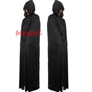 Capa Negra con Capucha para Adultos de MS Halloween, Capa Larga de Mago, Vampiro o Muerte para Cosplay, Fiestas y Actuaciones en Escenario - Product Image 1