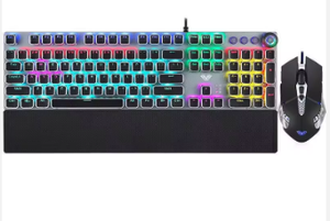 Clavier mécanique aula T500 RGB, souris filaire USB, clavier rétroéclairé à 104 touches, conception ergonomique, boutons programmables, haute résolution DPI 1600 - Product Image 2