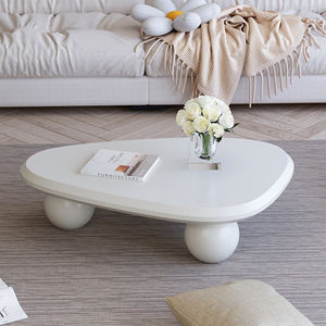 Bàn trà mây với 3 chân cầu, bàn trung tâm hiện đại bằng gỗ, bàn trang trí độc đáo dành cho không gian nhỏ, phòng khách - Product Image 2