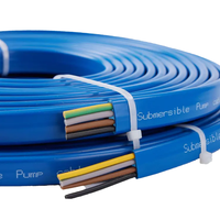 Wasserdichtes IP68 PVC Blaues Flachkabel 3-adrig Reiner Rotkupferleiter Tauchpumpen-Tiefbrunnenkabel Anpassbare Größe