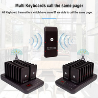 Clavier tactile noir 16 buzzers dispositif d'appel sans fil Vibration dispositif de cueillette de repas sans fil pour magasin de thé au lait