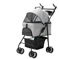 Mini poussette pour animaux de compagnie, pour petits chiens et chats, poussette pliable portable pour chiens, chariot de transport pour animaux de compagnie pour voyages en plein air, chariot pour petits animaux