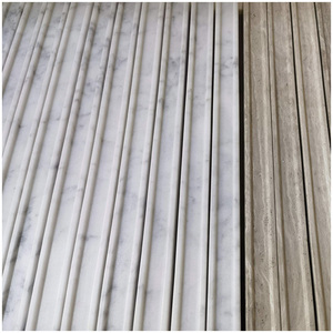 Carreaux <span class=keywords><strong>de</strong></span> mosaïque cannelés en marbre blanc <span class=keywords><strong>de</strong></span> Carrare 10 mm pour hôtels, salles <span class=keywords><strong>de</strong></span> bain, chambres, couloirs - Mur décoratif au design moderne - Product Image 6