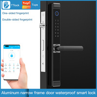 Cerradura de puerta inteligente impermeable para exteriores con reconocimiento de huellas dactilares herramientas de cerrajería de aleación de aluminio conectividad de red WIFI