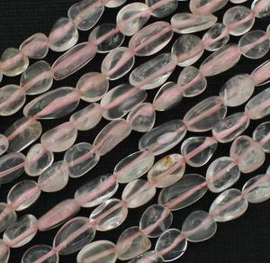 Perles de quartz rose naturel, faites à la main, petites pierres précieuses en forme de nuget, 5x6mm à 5x9mm - Product Image 2
