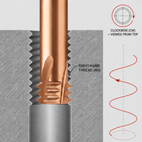 Fraise à filetage interne ISO métrique à denture complète en carbure monobloc CNC, efficace pour l'acier, double rangée, refroidissement intégré, micro-filetage, OEM