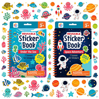 Service d'impression de livres d'autocollants personnalisés, livre d'autocollants réutilisable pour enfants, thème animaux de la nature, couverture souple, reliure à point de selle
