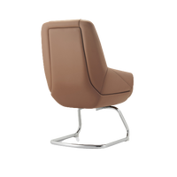 Chaises de bureau de conférence commerciales de luxe modernes Salle de réunion promotionnelle Chaise de bureau de direction en cuir véritable brun