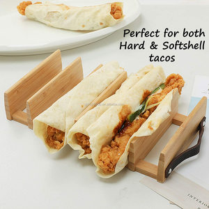 Support à <span class=keywords><strong>tacos</strong></span> en bois, plateau à <span class=keywords><strong>tacos</strong></span> en bambou, support debout, peut contenir 6 <span class=keywords><strong>tacos</strong></span> à coque souple ou dure, idéal pour les tortillas, les burritos, les fêtes à domicile - Product Image 3