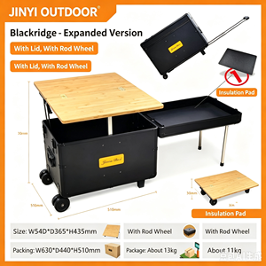 Outdoor mobile kitchen, car <b>camping</b> box, outdoor cooking <b>storage</b> box, folding tea <b>table</b>, coffee expansion - Product Image 4