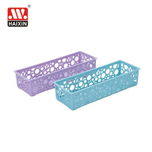 High Quality square Pierced <strong>Basket</strong> Plastic Mini Desktop Organization <strong>Rectangular</strong> <strong>Storage</strong> <strong>Basket</strong> for Stationeries - Product Image 4